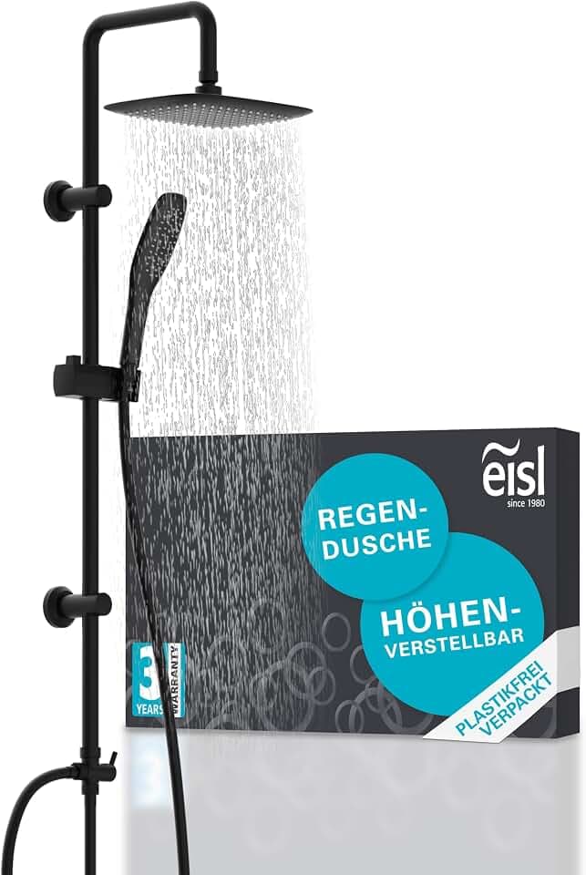 EISL EASY FRESH Duschset schwarz, komplettes Montageset