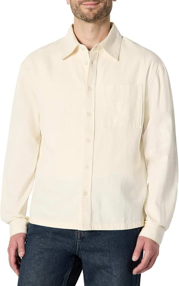 Amazon Essentials Herren Herren Jeanshemd Langarm, Modernes Oversize-Button-Down-Hemd