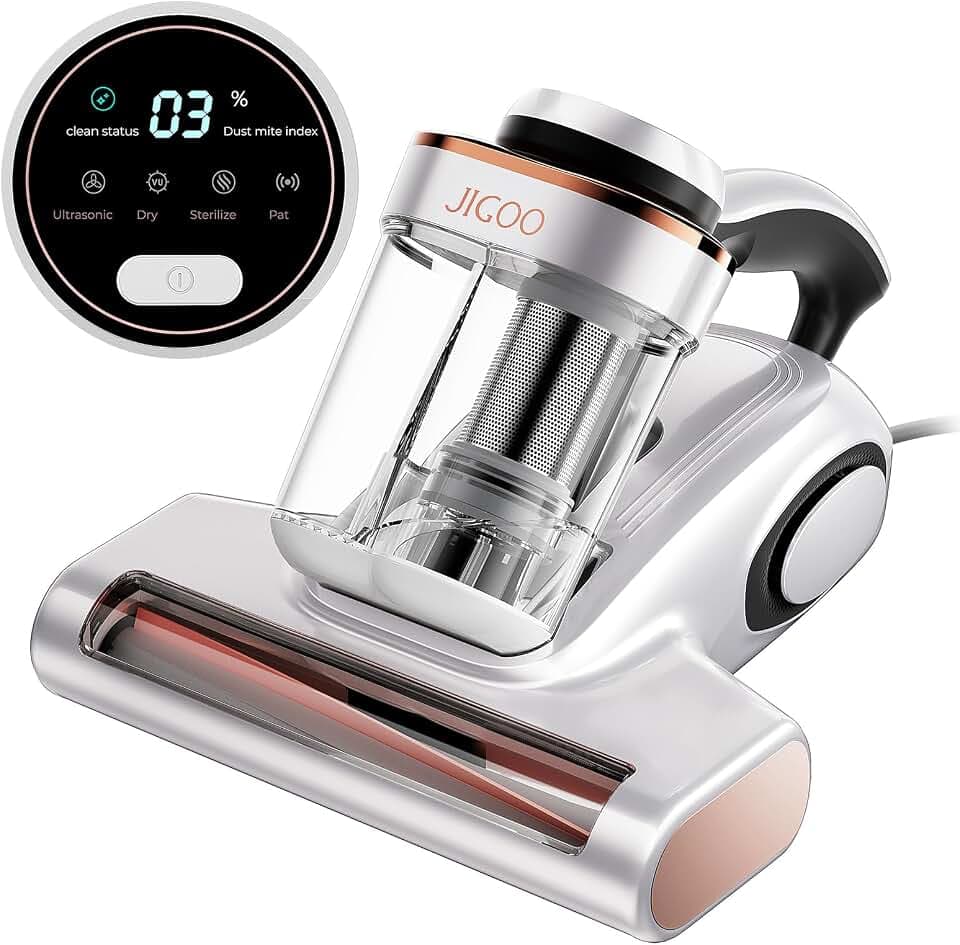 JIGOO J300 Bed Vacuum Cleaner, Dust Sensor, Pet Hair, UV and Heat, Corded