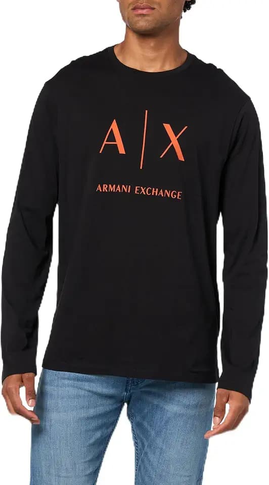 Armani Exchange Men's Long Sleeve Cotton Jersey Slim Logo Tee