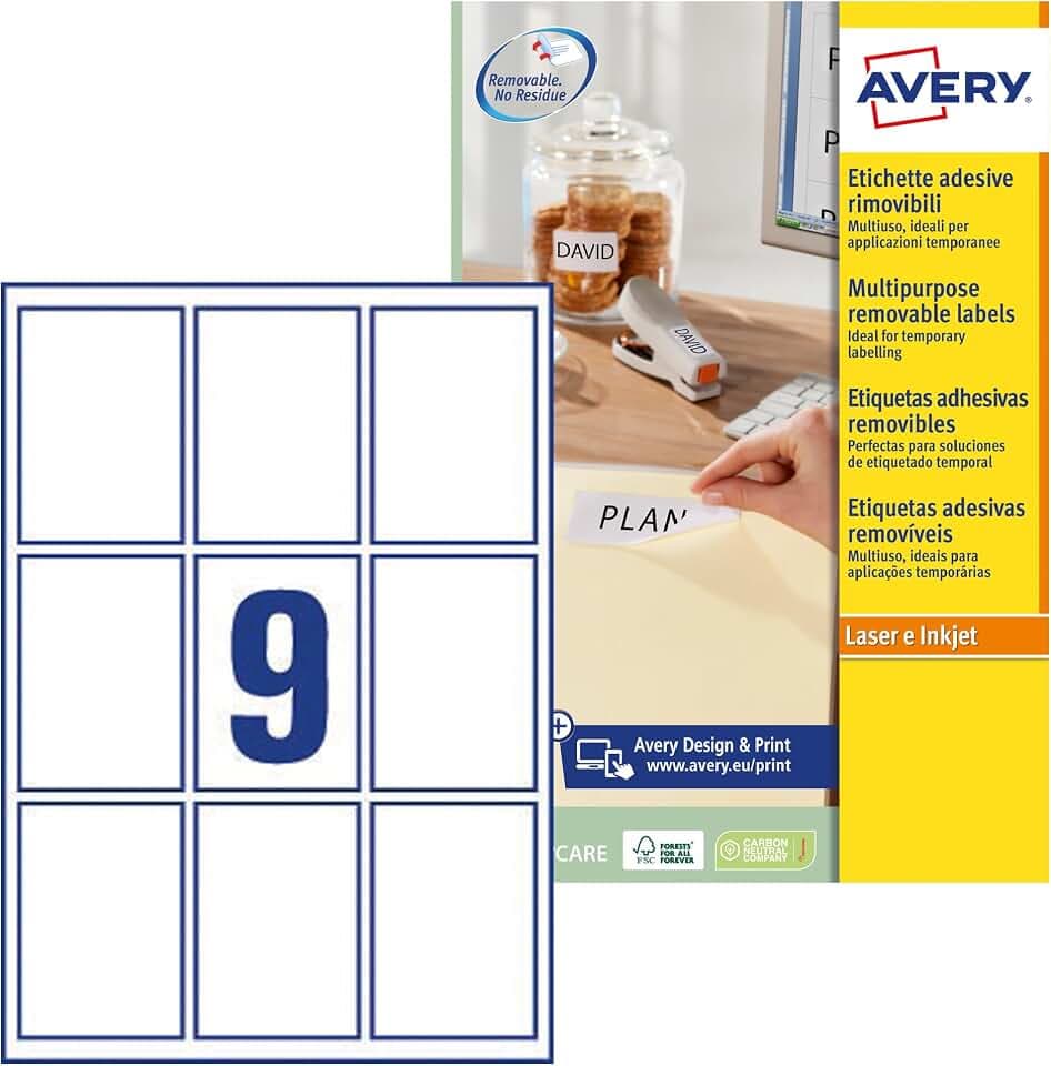 AVERY L7108REV-20 Pack 20 Blätter