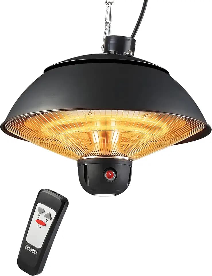 DONYER POWER Elektrischer Halogen-Röhren, hängender Terrassenheizer, 2000 W, wasserdicht, IP24, Deckenmontage, für Außen- und Innenbereich, mit Fernbedienung