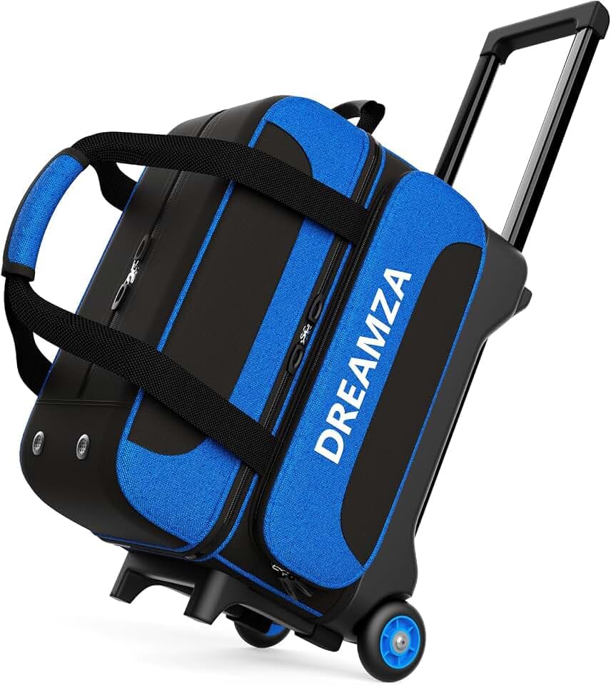2 Ball Roller Bowling Bag with Wheels & Separate Shoes Pocket