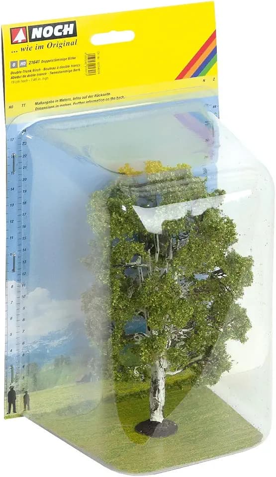 NOCH® Doppelstämmige Birke, naturrealistischer Modellbau-Baum, 19 cm hoch für die Spurweiten 0, H0 ideal für kreative Projekte