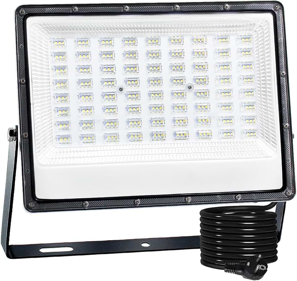 CREATESTAR LED Strahler Außen, 150W Baustrahler Außenstrahler 6500K Kaltweiß Scheinwerfer IP66 Wasserdicht, LED Fluter für Lager, Hof, Garten, Sportplatz, Garage, Parkplatz, 1 Stück