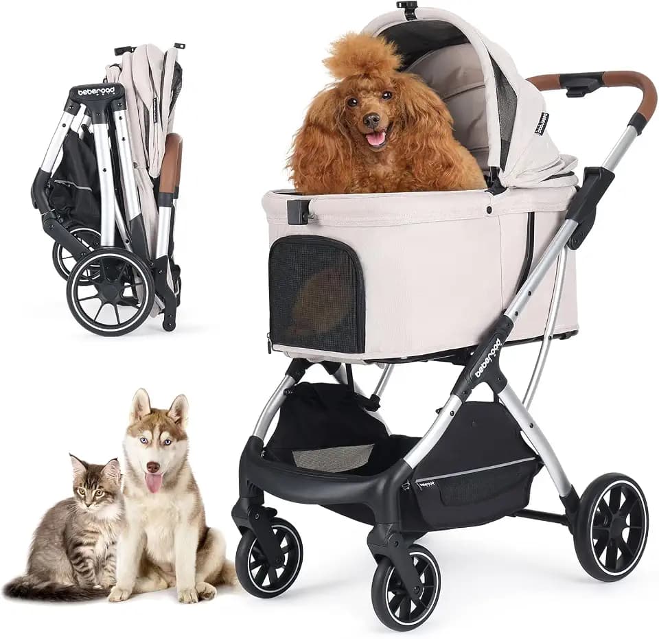 Haustierwagen Hundebuggy Beige