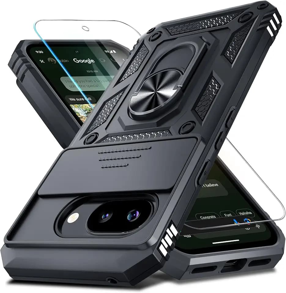for Google Pixel 10A Case Built in Slide Camera Cover,Black