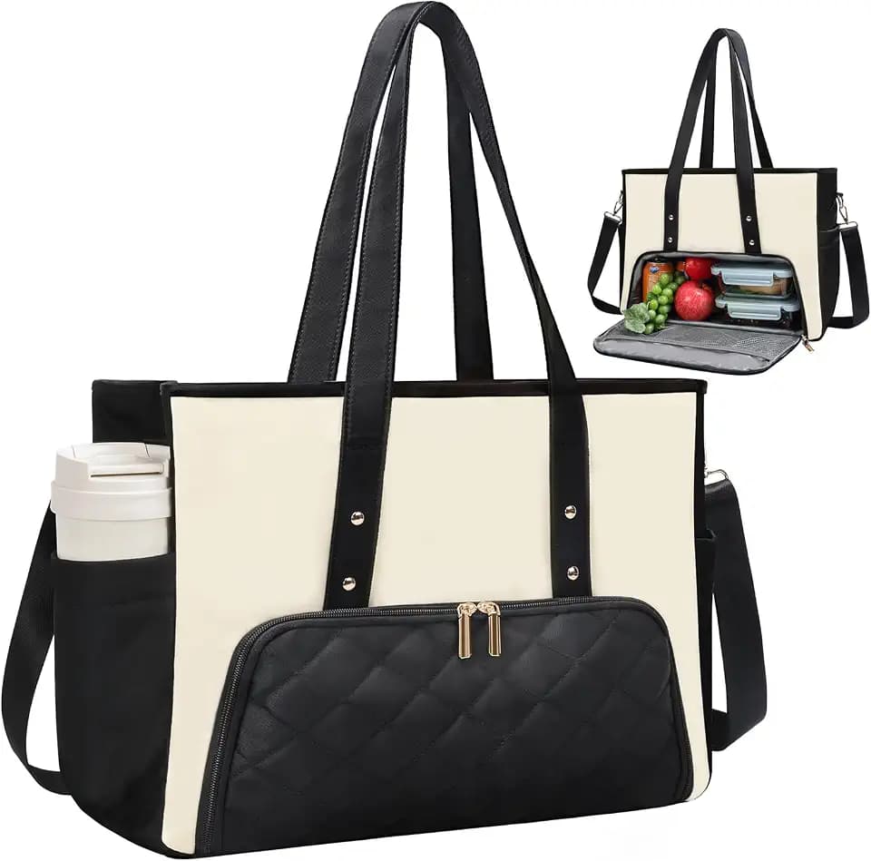 Jetviivid Work Bag with Lunch Compartment for Women, 15.6 Inch Laptop Bag
