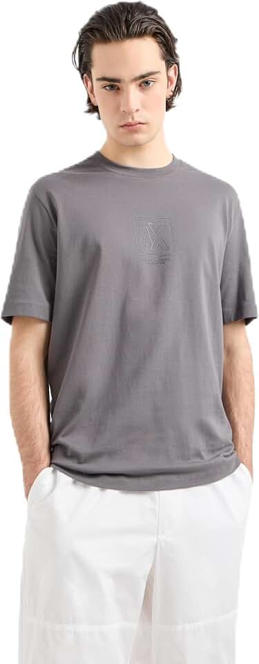 Armani Exchange Herren Ax Logo with Square Outline Regular Fit Tee T-Shirt