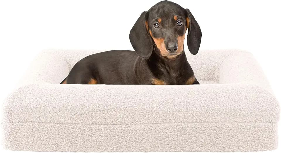 PETMAKER Memory Foam Orthopedic Dog Bed for Small Pets, Cream, 26”x19”x5.7”