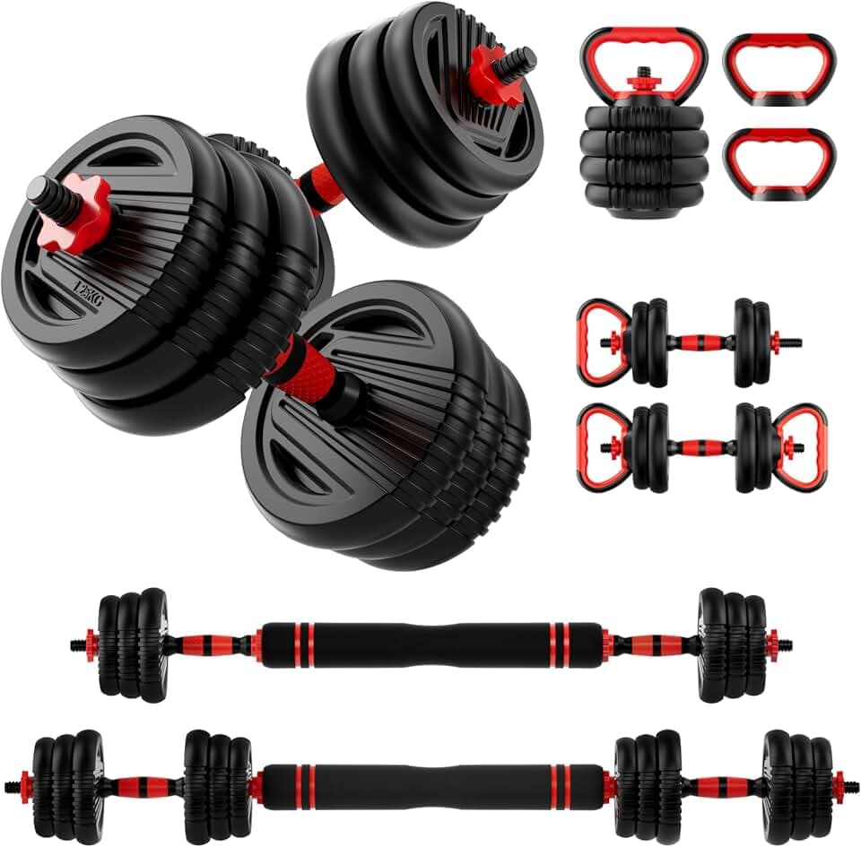 Adjustable Dumbbell Set,20/30/45/70/90lbs Free Weight with Connector