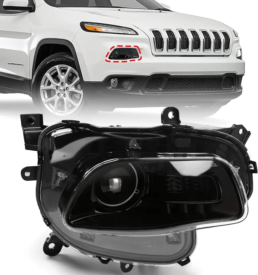FIONE Headlights Assembly for Jeep Cherokee 2014-2018 Right Passenger Side