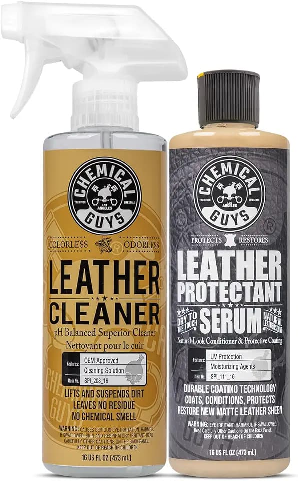 Chemical Guys, Leather Cleaner & Leather Serum Kit for Interiors, 16 oz