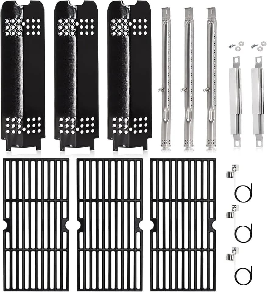 Hiorucet 463340516 Gas2Coal Grill Parts, Cooking Grates Replacement Kits for Charbroil Gas2coal 463340516, 463370516, 463370519, 463336818, 463340516 Heat Shields Tents, Burners and Igniters.