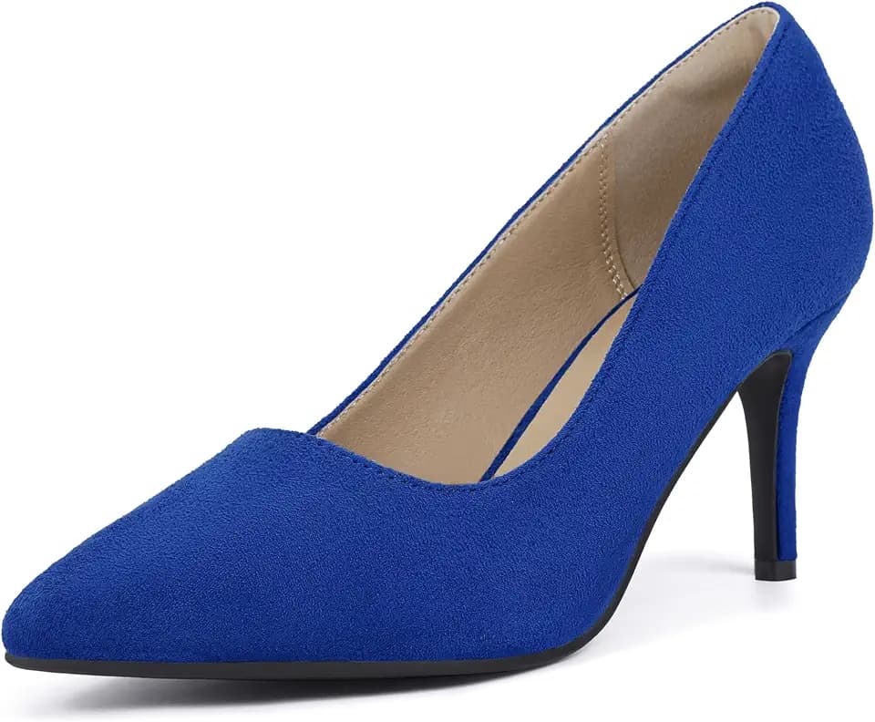 IDIFU High Closed Toe Heels Women's Pumps Pointed Stiletto Dress Shoes