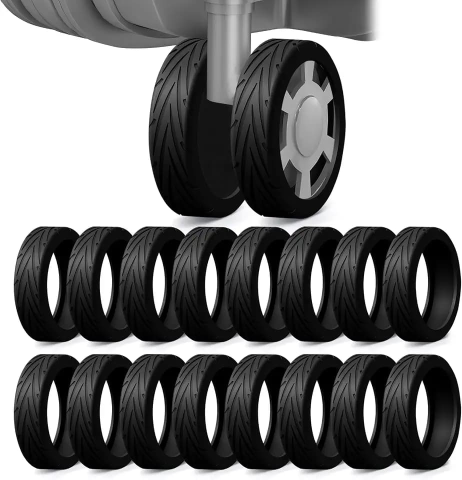 16 Pack Upgrade Luggage Wheel Covers, For 2-2.4" Spinner Wheel, Black