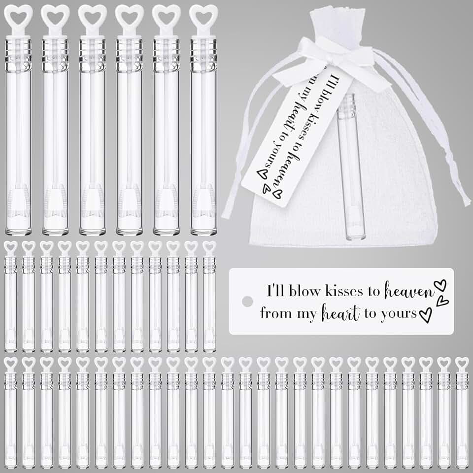 Simgoing 60 Pcs Funeral Favor Bubble Wands