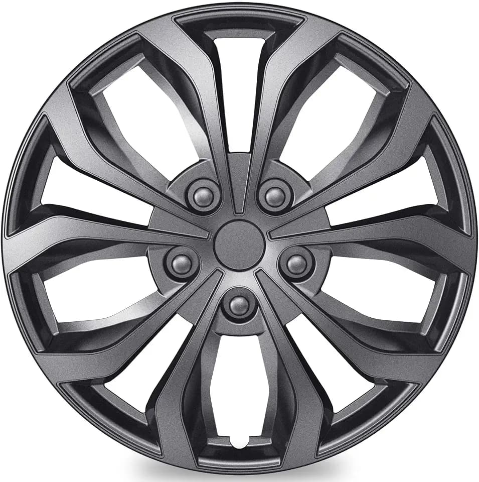 TangMiGe 4-Pack Universal Hubcaps Wheel Covers Replacement R17, Steel Wheel Rim Cover for Most Cars Trucks Sedans SUV, 17" 17 in Hub Caps (Gray Color, 17 inch)