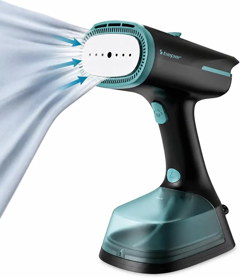 BEPER P204FER211 SteamGrip Vertikaldampfglätter mit Saug- und Dampffunktion, 1400 W, Vertikalbügeleisen mit SteamGrip-Technologie, 2 Dampfstufen, 270 ml Wassertank, Bügeln ohne Bügelbrett, Dampfglätte
