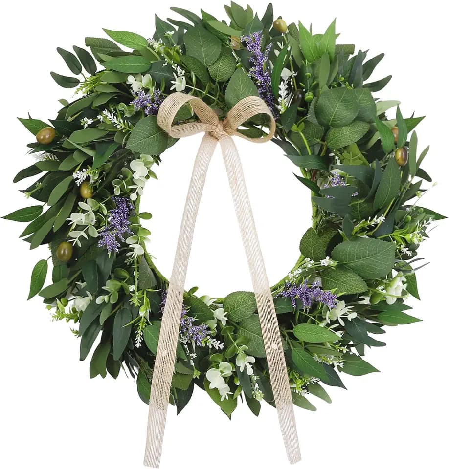 22Inch Summer Eucalyptus Wreath for Front Door
