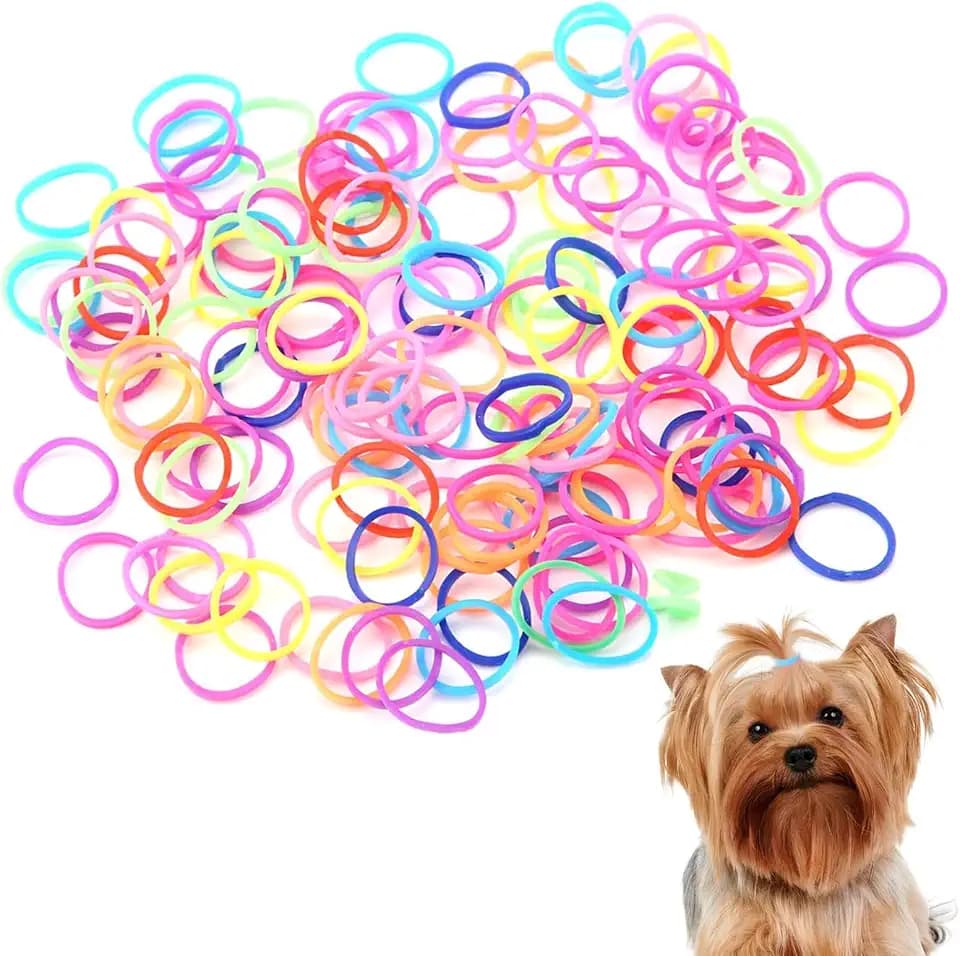 Cyrank 1000 Stück Hundehaar Gummibänder, Elastic Bunt Mini Kleine Hundehaarbänderhundehaarbänder Kleine Dünne Haargummis Klein Gummiringe Hundepflege Haaraccessoires Für Hunde Yorkie Pudel Hund Pferd