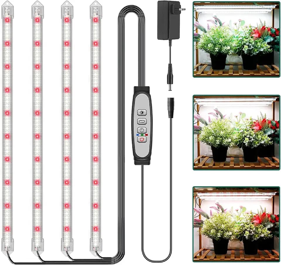 COKOLILA 4 Stäbe Pflanzenlichtstreifen，240 LED Vollspektrum Pflanzenlampe