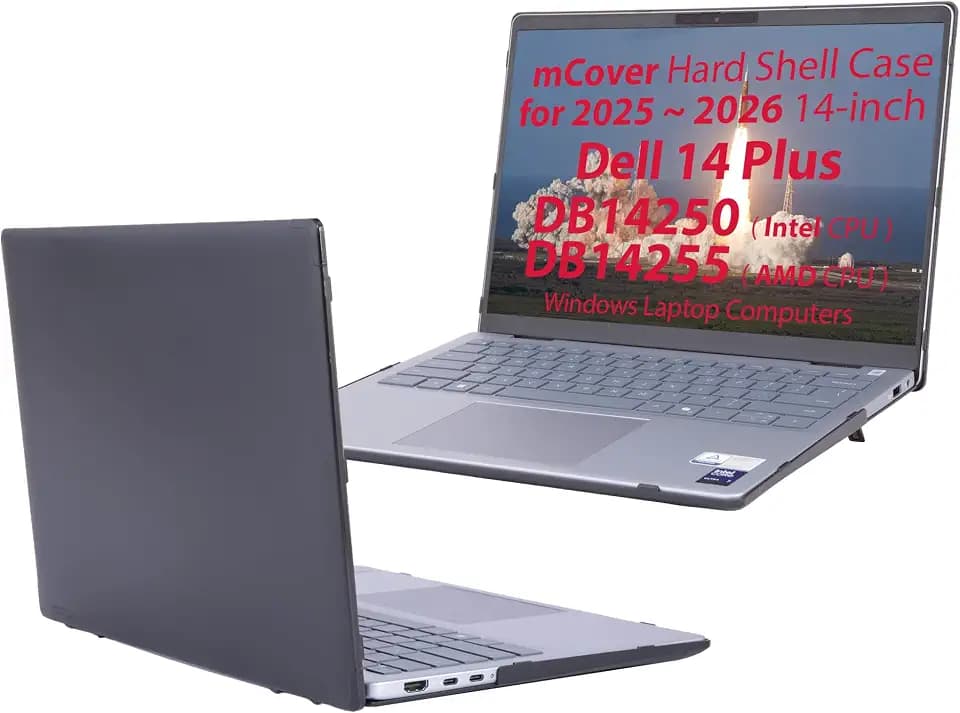 mCover Case ONLY Compatible for 2025+ 14" Dell 14 Plus DB14250 / DB14255 Clamshell Windows Notebook PC (NOT Fitting Any Other Dell Models)- Black