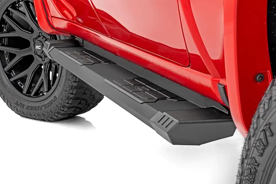 Rough Country HD2 Aluminum Running Boards for Ram 1500 (2019-2025) 1500 TRX (2021-2024) Crew Cab - 5" Wide Non-Slip Step, Easy Bolt-on Install
