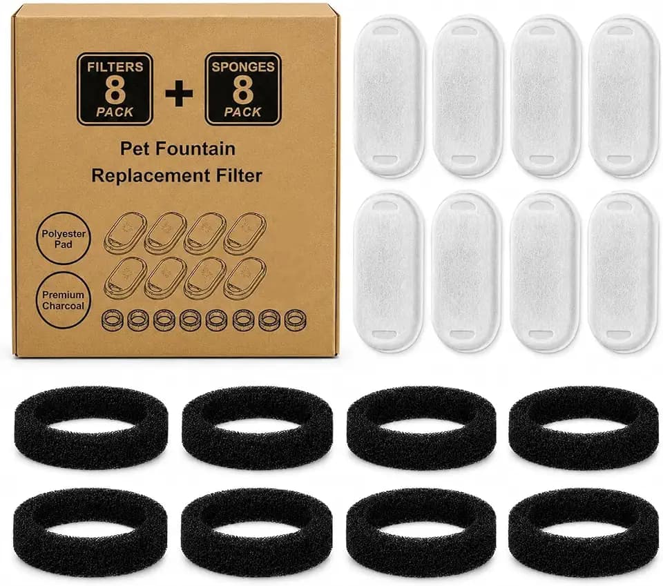 For Selene Plug-in 2.0 Fountain Filters,for 4L & 7L,8Filters+8Sponges