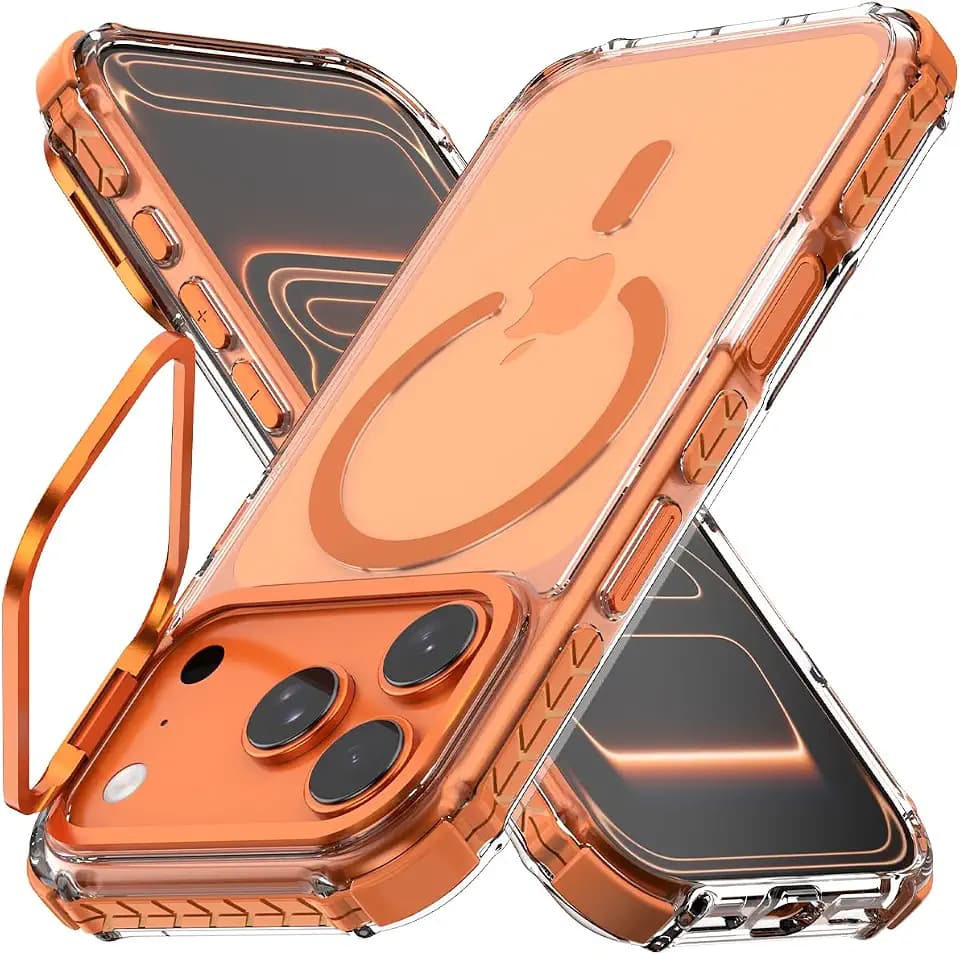 Nvollnoe for iPhone 18 Pro Case/iPhone 17 Pro Case Clear-Orange