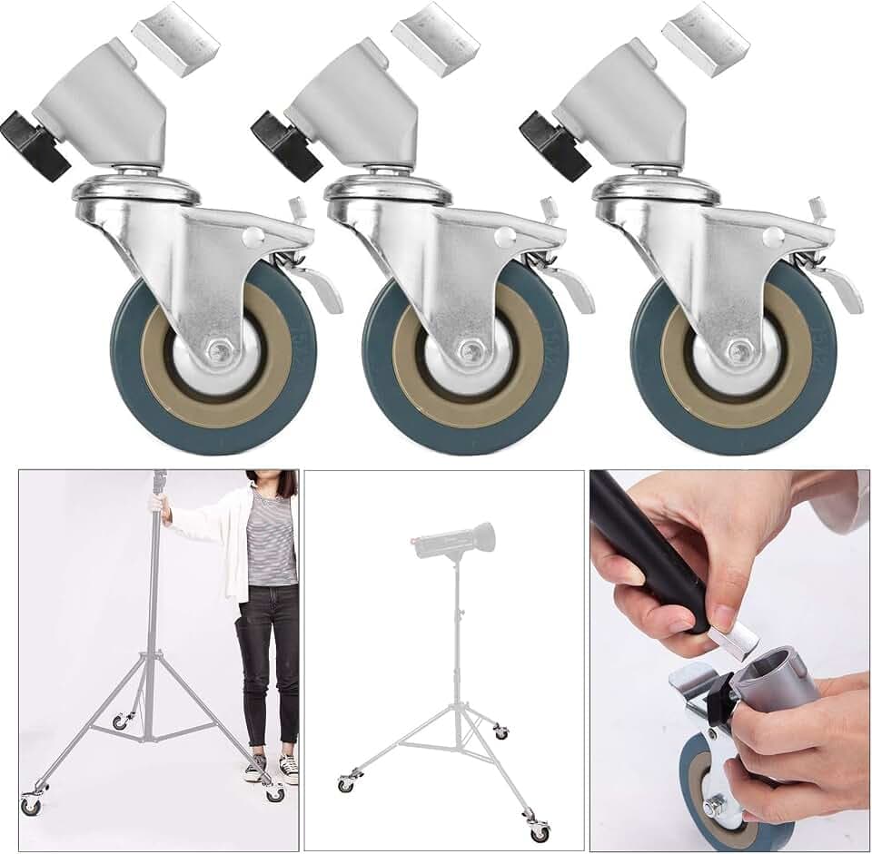 Fotostudio-Stativ, einfach schwenkbar, für Lichtständer und Studio-Ausleger, nur für Beindurchmesser 22 mm, 3 Packungen