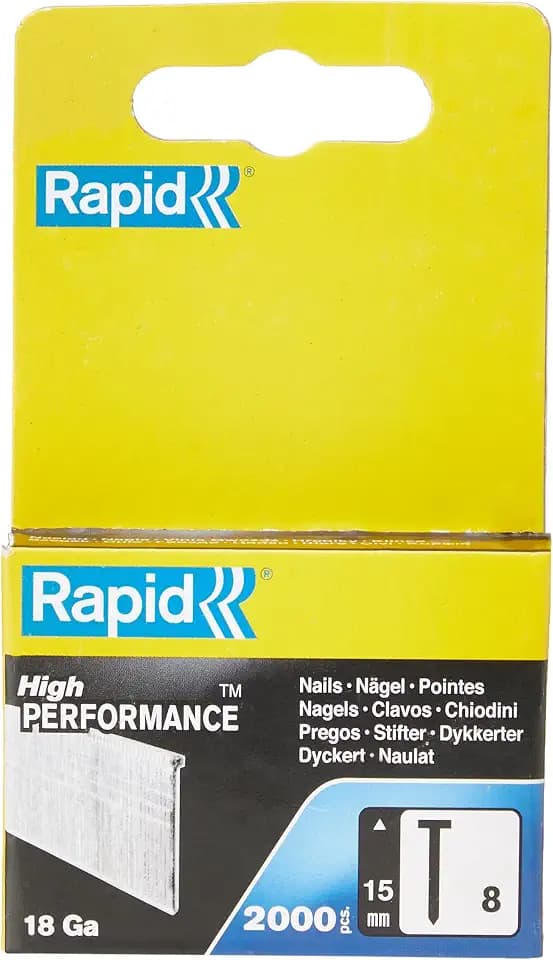 Rapid Nägel Typ 8, 15 mm, 18 Ga Stauchkopfnägel aus Stahl, 2.000 Stk.
