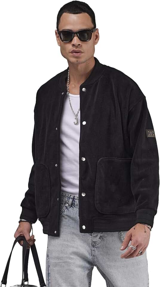 Herren-Winterjacke mit Druckknöpfen, Stehkragen, warm