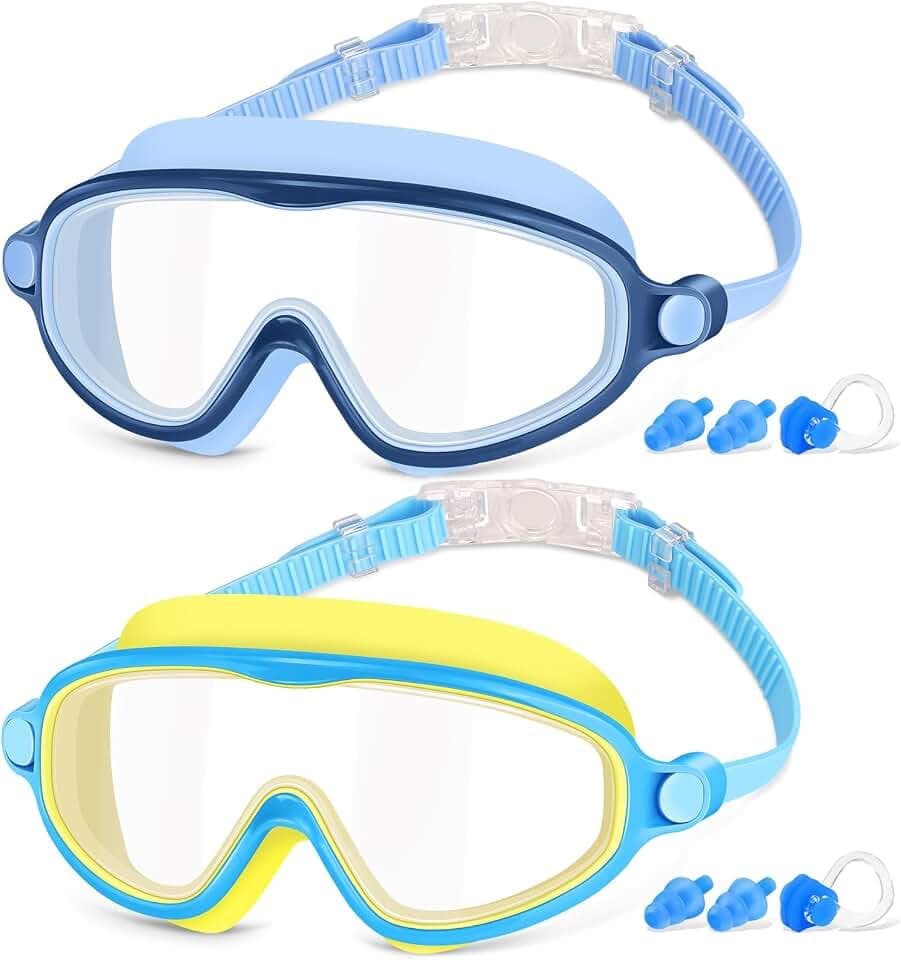 COOLOO Schwimmbrille Kinder, 2 Stück Taucherbrille Kinder 4-14 Jahre