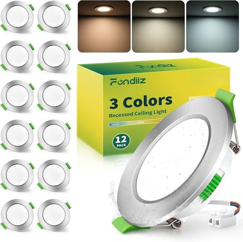 Fondiiz 12er LED Spots 230V 55mm-68mm Lochmaß, 3CCT 3.5W 340LM