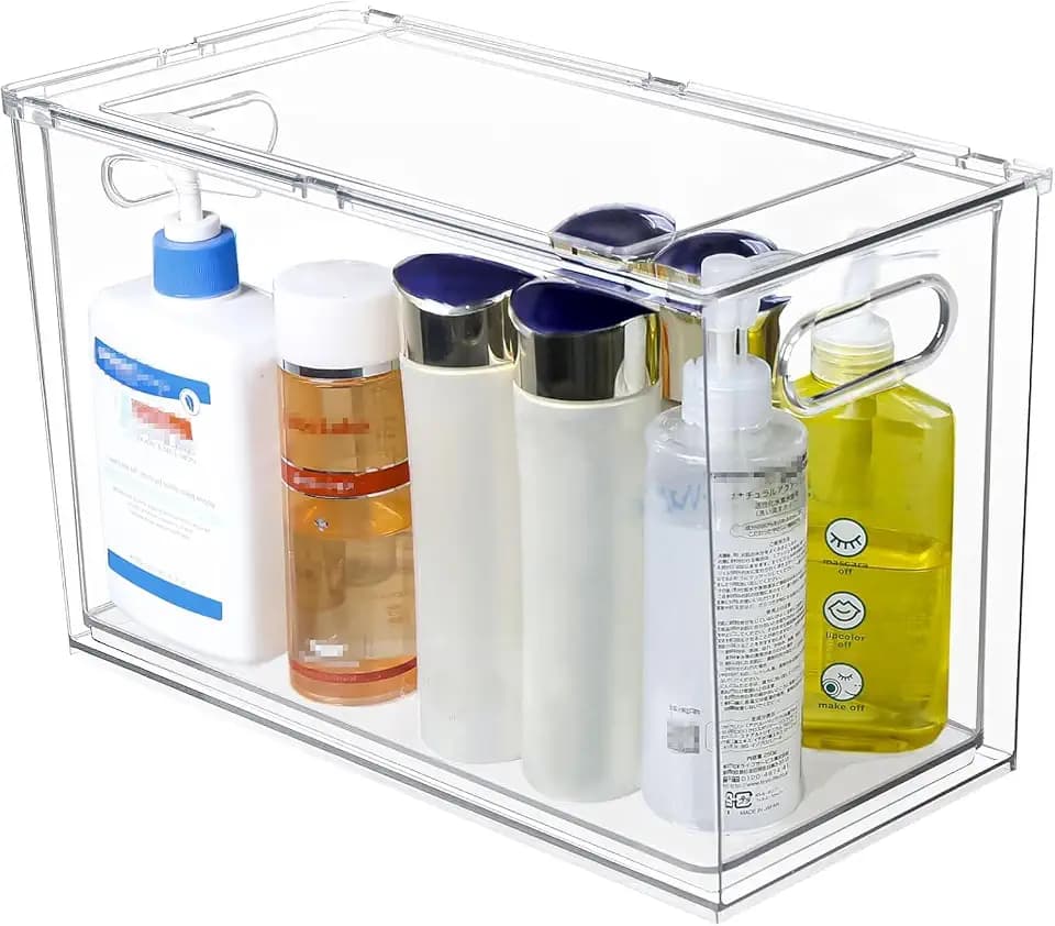 Greentainer Kühlschrank Organizer Schublade mit Griff asu PET, Groß Küche Aufbewahrungsbox mit Ausziehbarer Schublade & Deckel für Kühlschrank, Schränke, Regale, Kosmetik, Speisekammer,Büro- BPA Frei