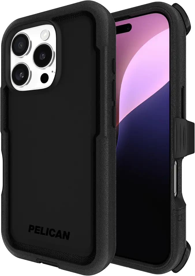 Pelican Voyager iPhone 16 Pro Case - Rugged MagSafe Phone Case - Black