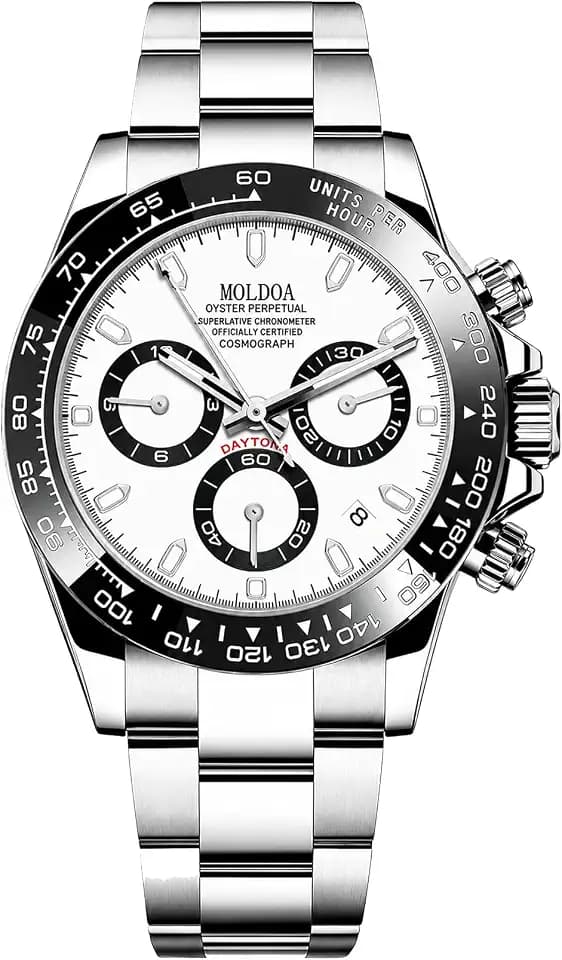 MASTOP Pagani Design Daytona Homage Men's Watch Panda Analog Quartz Japan Movement Chronograph Luxury Wrist Watch Business Waterproof Silicone Strap Sports Pagani Watches for Men