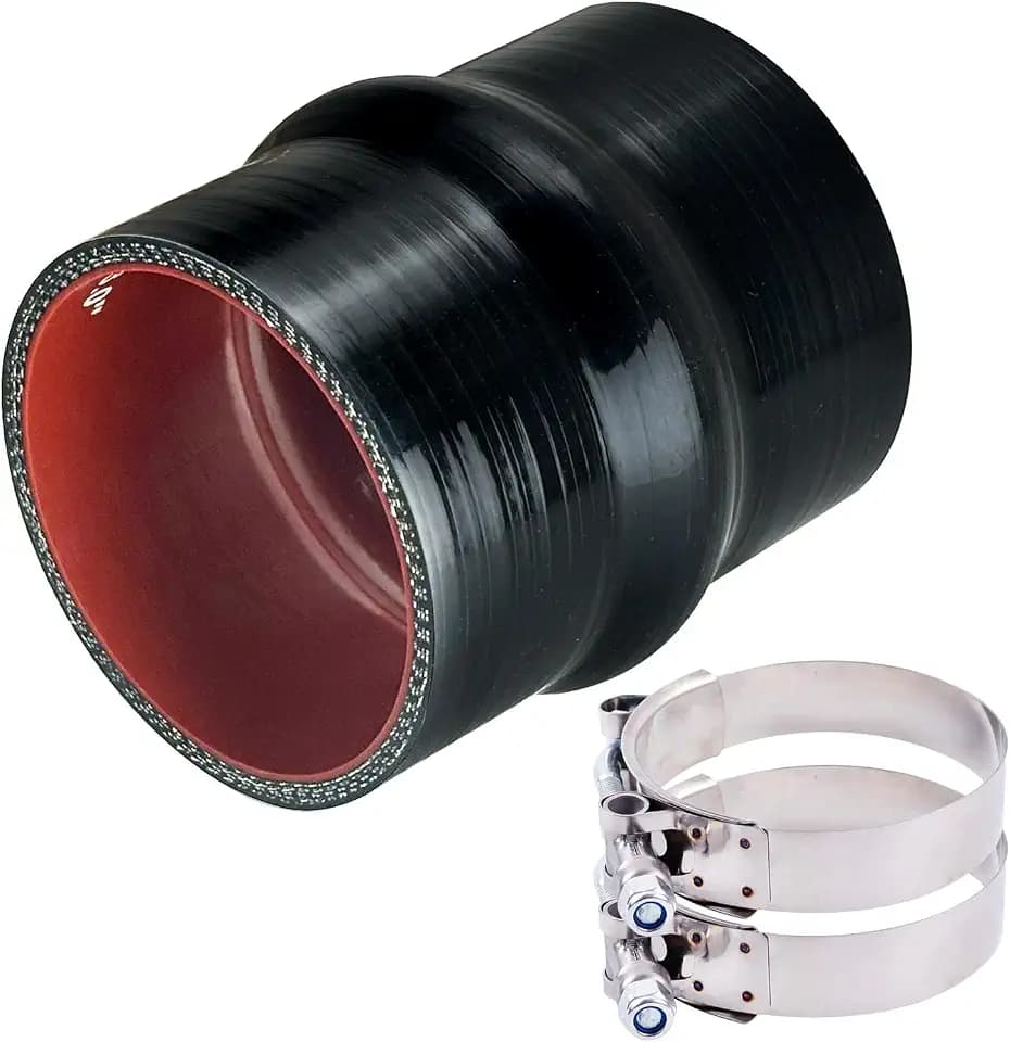 4.0" ID Silicone Hump Hose Coupler with 2 Tension Heavy-Duty Clamp,High Temp 4-Ply Reinforced 5MM Wall 4.0" Length (Qty 1) For Pipes Connecting