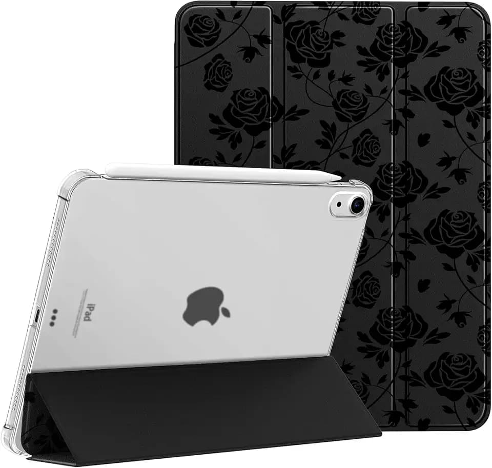 Lovmooful for iPad Air 6th/5th/4th Gen Case with Pencil Holder Cute-Rose