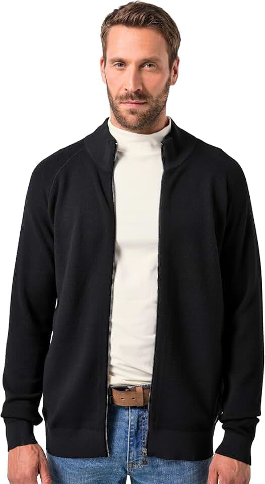 JP 1880 Herren Jp 1880 Strickjacke, Raglan, Recycelte Materialien, 1/1, Bis 8XL Sweater (1er Pack)
