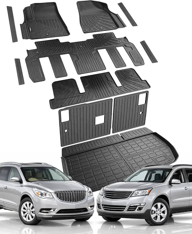 Floor Mats for Chevy Traverse 2009-2017 & Buick Enclave 2008-2017(7 Seats)