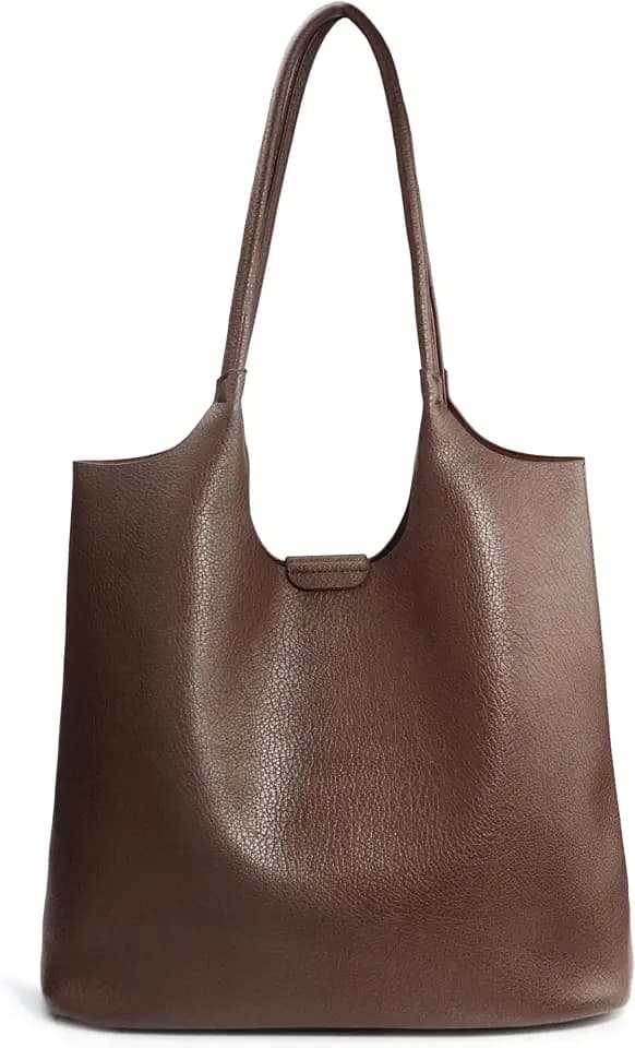 Soft Vegan Leather Tote Bag for Women Hobo Handbag Purse for Travel and Everyday