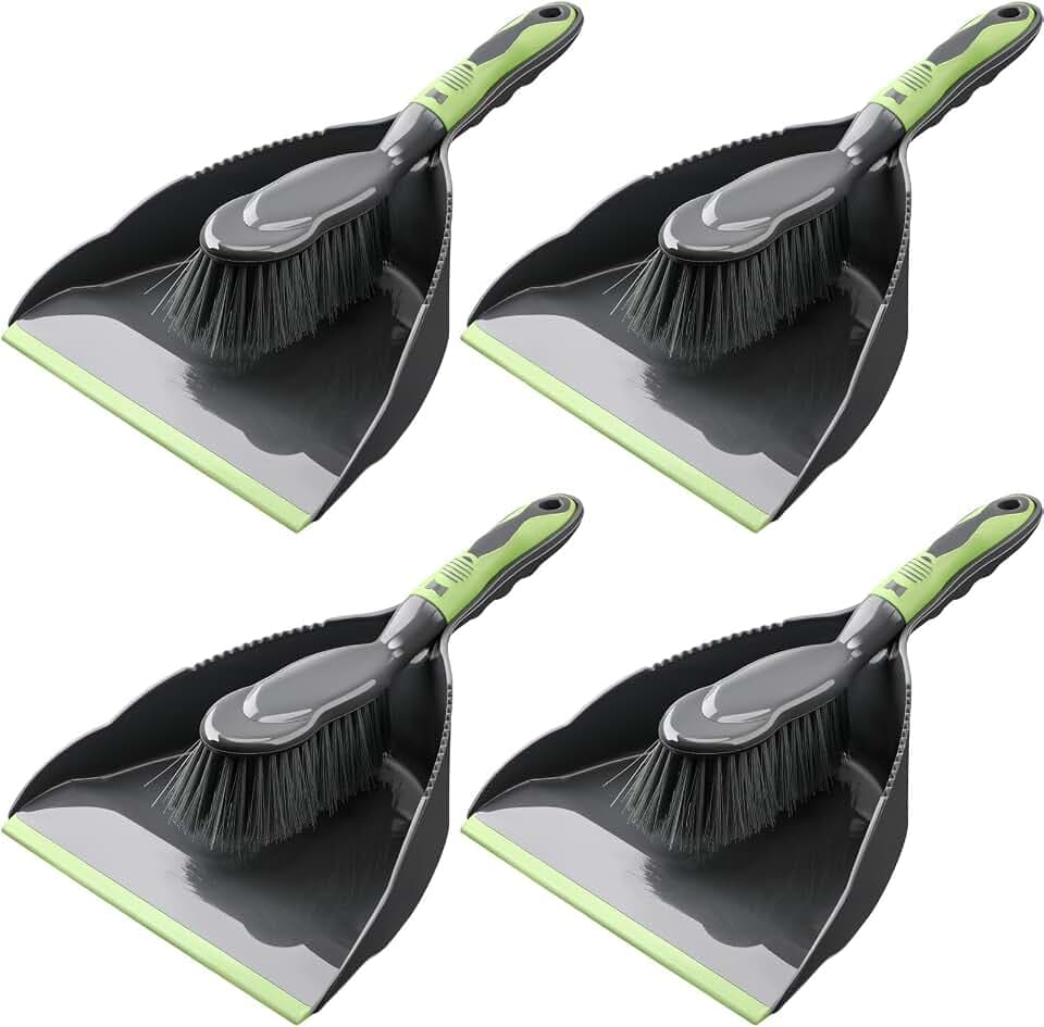 Zopeal 4 Set Dustpan and Brush Set, Small Handheld Broom for Home Kitchen