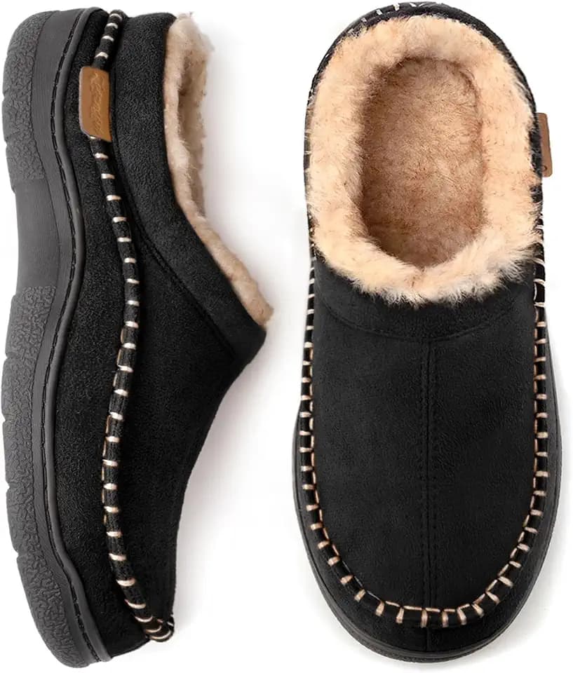 Zigzagger Men's Slip On Moccasin Slippers Indoor Outdoor