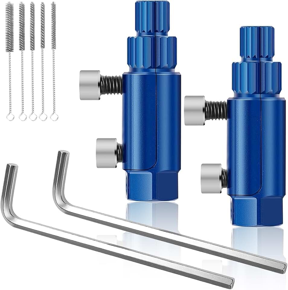 2PCS New Pipe Extractor Tool,Broken Faucet Removal Kit, Broken Valve Thread Extractor, Broken Pipe Thread Remover Set Used to remove the screw that broke inside a ID 1/2 in to 1 in tube(Blue)