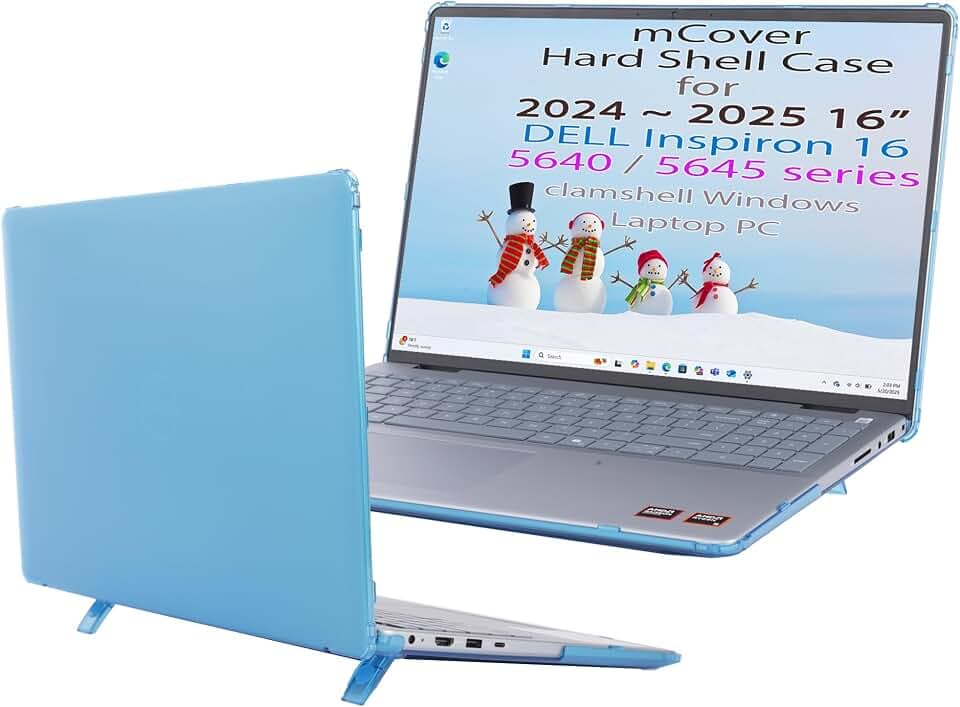 mCover Case Only Compatible with 2024～2025 16" Dell Inspiron 16 5640 5645 Series Clamshell Windows Laptop PC (NOT Fitting Any Other Dell Models) - Aqua