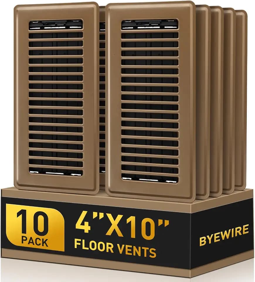 4x10 Floor Register Vent Covers, 10 Pack Brown Vent Covers for Home Floor