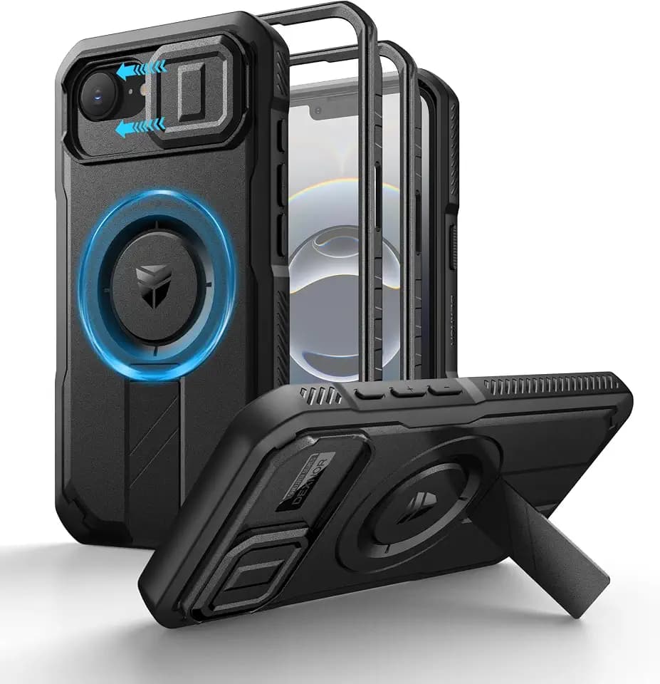 Dexnor for iPhone 17e Case, iPhone 16e Case with Camera Cover, Black
