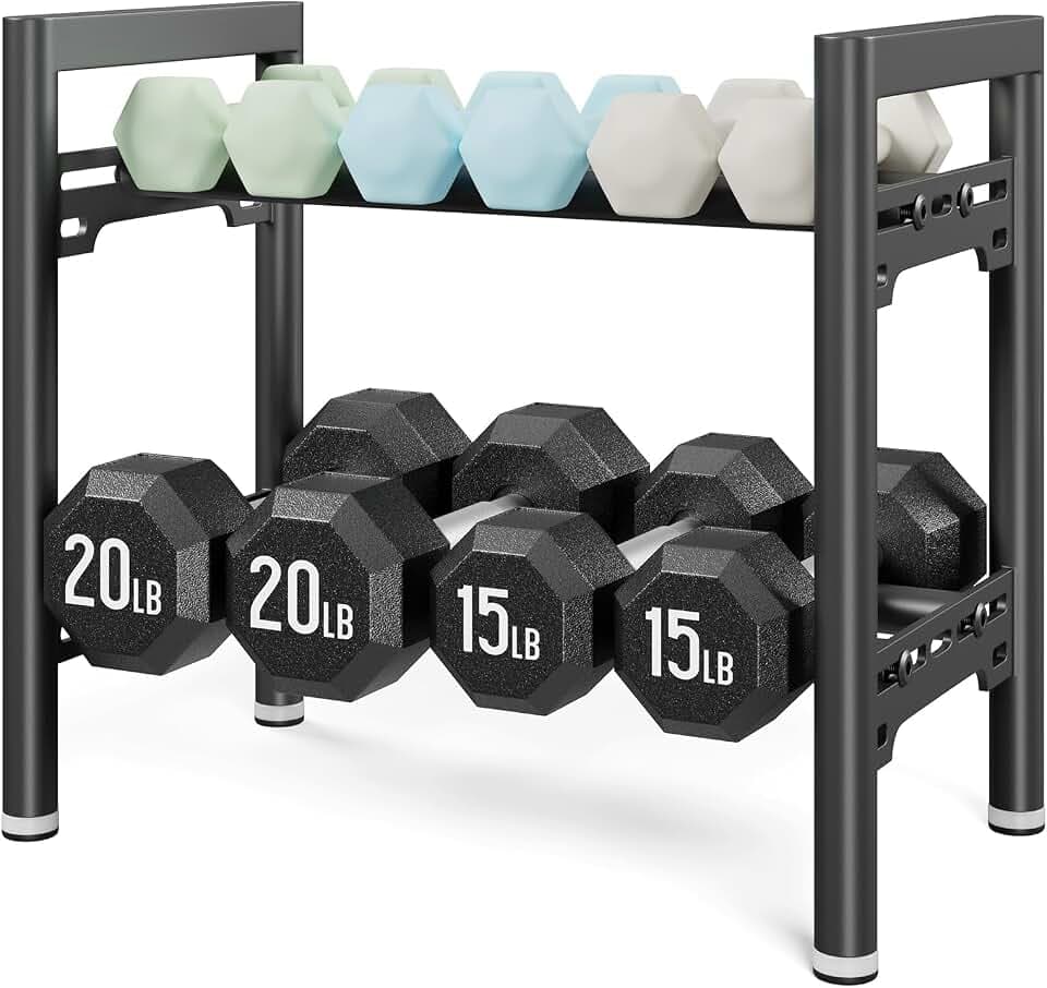 Upgraded Dumbbell Rack, 600LBS | 250LBS Capacity, Weight Rack for Home Gym